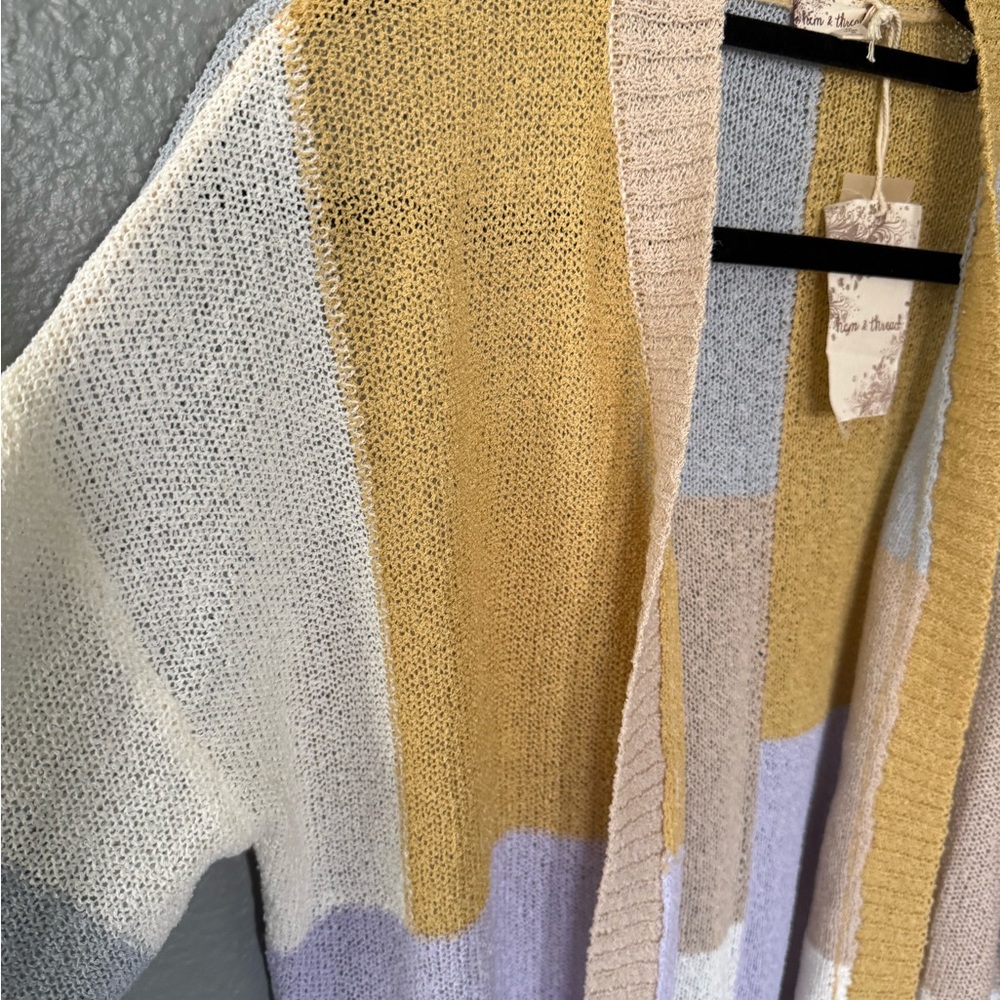 Hem & Thread Colorblock Cardigan Sweater - Picture 3 of 10